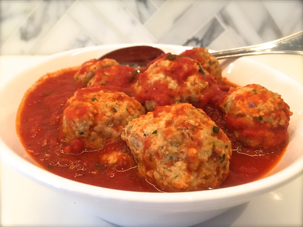 Turkey Meatballs in Tomato Sauce - Three Hungry Boys