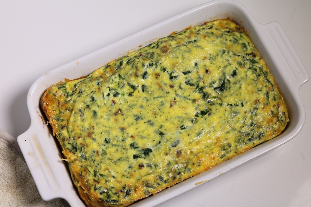 Spinach and Ricotta Egg Bake - Three Hungry Boys